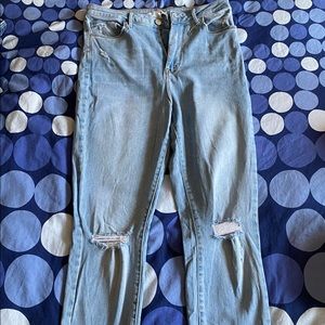 Forever 21 Light Blue Semi-Ripped Jeans